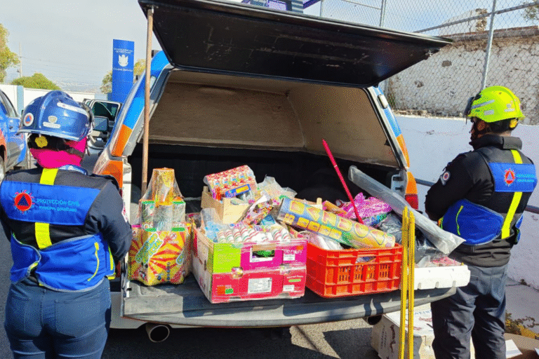 Protección Civil refuerza operativo contra pirotecnia ilegal en el Mercado de Abastos