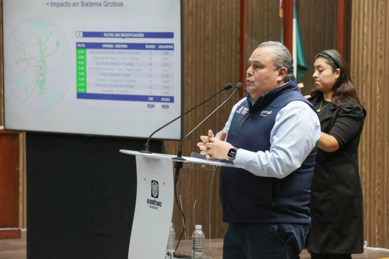 Qrobús enfrentará retrasos en Corregidora Norte por obras del Tren México-Querétaro, advierte AMEQ