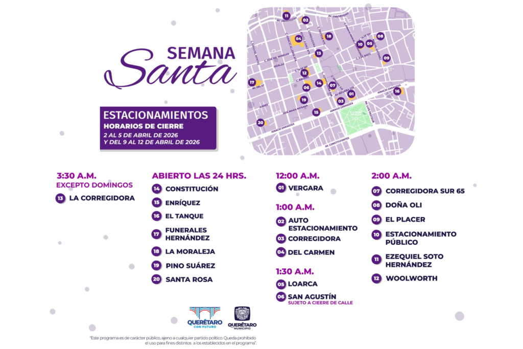20 estacionamientos participarán en este esquema, de los cuales 13 extenderán su servicio hasta la medianoche o las 3:30 horas