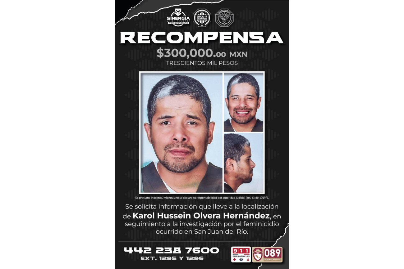 Fiscalía mantiene búsqueda de Karol Hussein Olvera Hernández por feminicidio en San Juan del Río