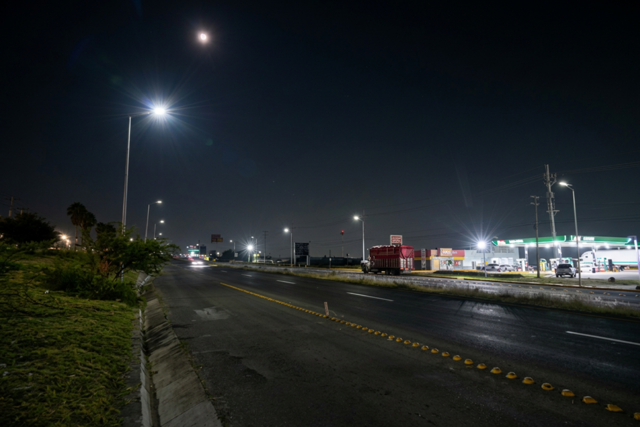 Instalan luminarias LED en el Libramiento Surponiente para reforzar la seguridad vial