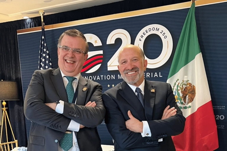 Marcelo Ebrard y Howard Lutnick revisan agenda comercial en el marco de la cumbre de Innovación del G20